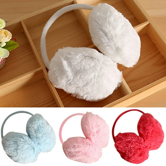 HEVIRGO Soft Warm Solid Color Plush Knit Earmuff for Outdoor Plush
