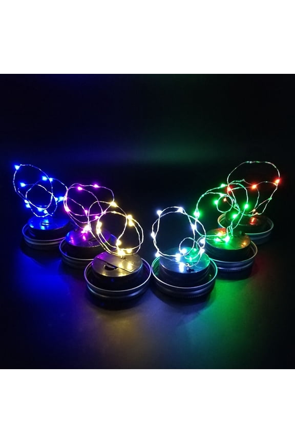 Solar Powered 10LED Lid Insert Fairy String Light Party Decor Lamp for Mason Jar,Pure White