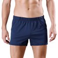 thumbnail image 1 of HEVIRGO Soutong Sollid Color Men Underpants Side Pockets Comfy Elastic Waist Loose Boxer Underwear for Inside Wear,Royal Blue 2XL, 1 of 7