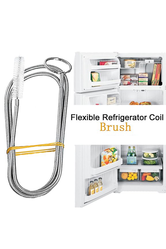 Stainless Steel Refrigerator Drain Hole Filter Tube Pipe Cleaning Brush Tool Stainless Steel, Nylon Wire