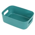thumbnail image 1 of HEVIRGO Storage Container Smooth Surface Handle Design Solid Color Versatile Plastic Storage Bin for Bedroom Green PP, 1 of 8