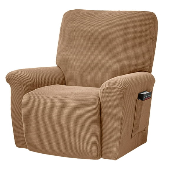HEVIRGO Super Stretch Couch Covers Recliner Covers Form Fitted Standard/Oversized Power Lift Reclining Slipcovers, Feature Soft Thick Jacquard, Camel