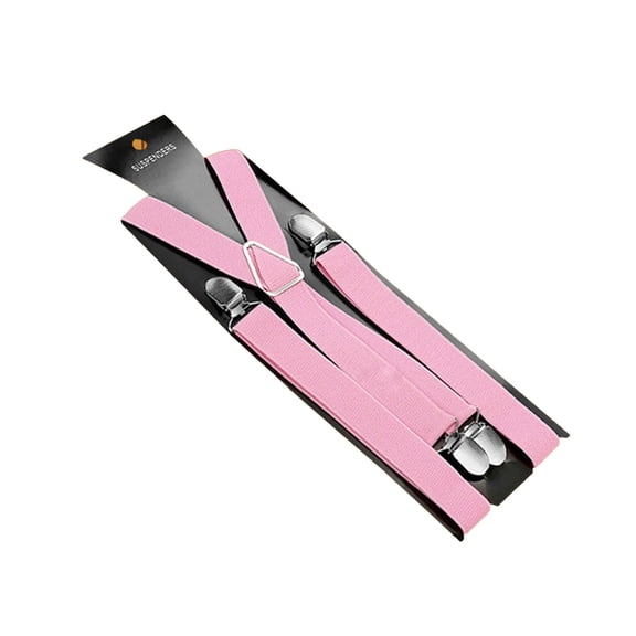 HEVIRGO Suspender Adjustable High Elasticity Practical Washable Unisex Overalls Strap for Everyday Life Pink Rubber Band