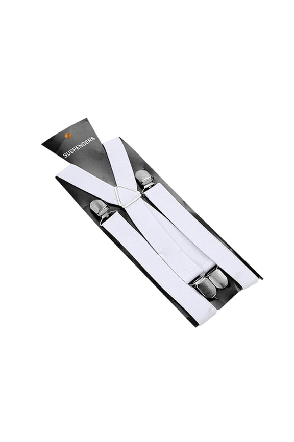 Suspender Adjustable High Elasticity Practical Washable Unisex Overalls Strap for Everyday Life White Rubber Band