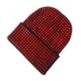 thumbnail image 1 of HEVIRGO Unisex Winter Hat Folded Brim Bonnet Rhinestone Elastic Keep Warm Cap Adult Cold Weather Headwear for Outdoor And Daily, 1 of 8