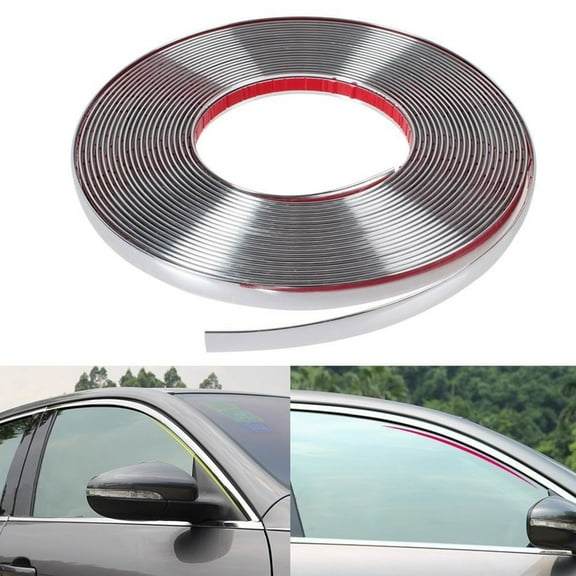 HEVIRGO Universal 6mm 15mm 18mm 22mm Car Chrome Styling Decoration Moulding Trim Strip