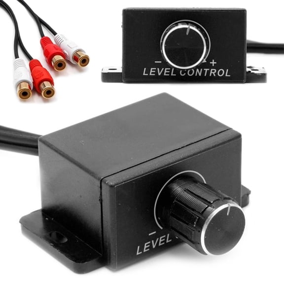 HEVIRGO Universal Car Auto Audio Stereo Volume Amplifier Bass RCA Level Controller Knob