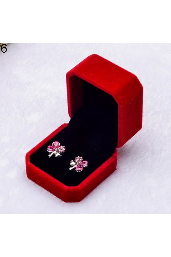 Velvet Engagement Wedding Earring Ring Pendant Jewelry Display Box Gift Case Multi-color Velvet