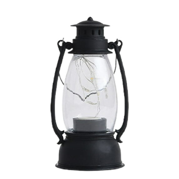 HEVIRGO Vintage Flameless Christmas Lamp PP Table Centerpiece LED Storm Lantern Xmas Decoration