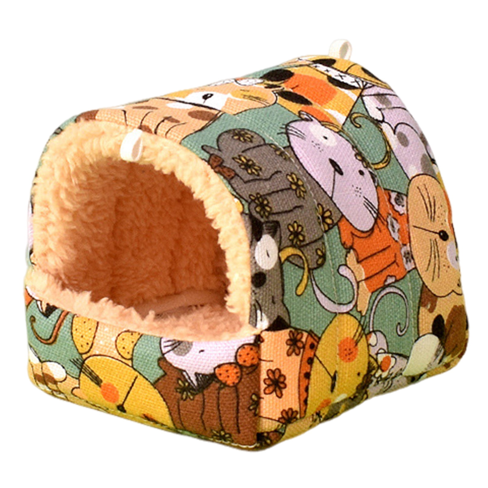 HEVIRGO Warm Hamster Nest, Cute Cartoon Pattern Guinea Pig House ...