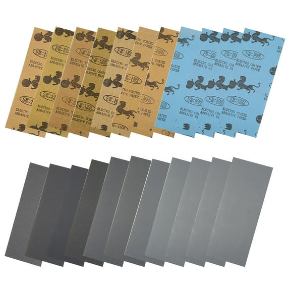 HEVIRGO Wet Dry Sandpaper Sheets 400/600/800/1000/1200/1500/2000/2500# Polish