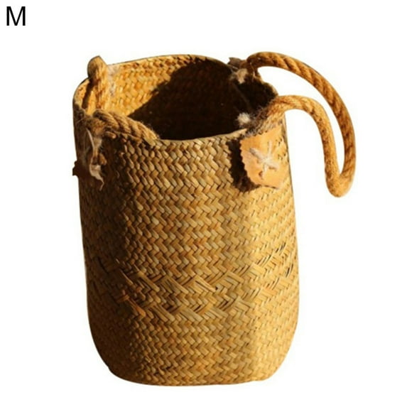 HEVIRGO Willow Woven Basket Plant Rattan Box Sundries Organizer Desktop Container Holder