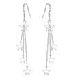 thumbnail image 1 of HEVIRGO Woman Glittering Star Mid-length Tassel Hook Earrings Jewelry Accessories Gift Copper White, 1 of 8