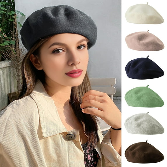 HEVIRGO Women Beret Vintage Painter Hat Wool Blend French Style Artist Cap Lightweight Headwear for Party Outdoor