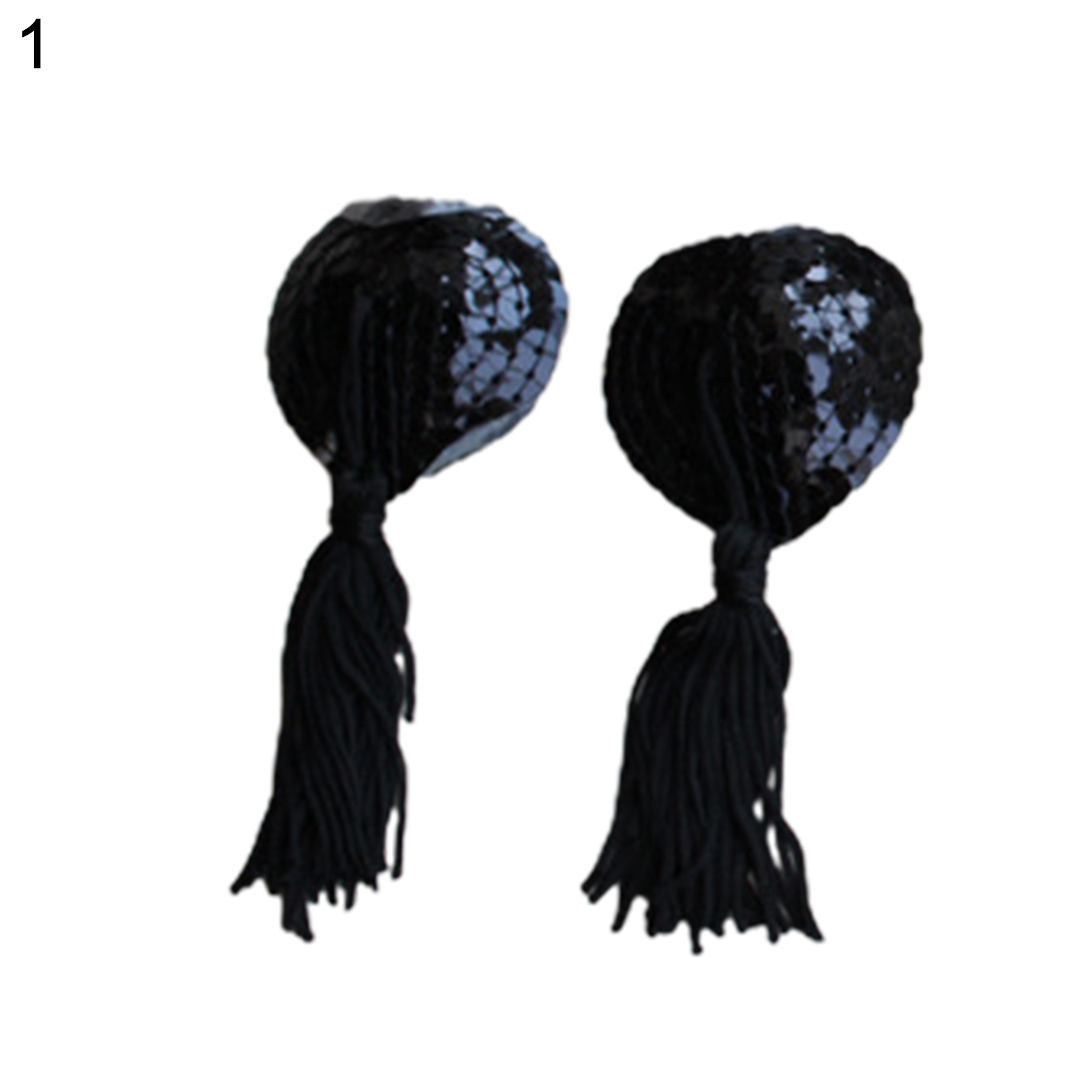 HEVIRGO Women Bling Sequin Tassel Breast Petal Bra Nipple Cover Pasties