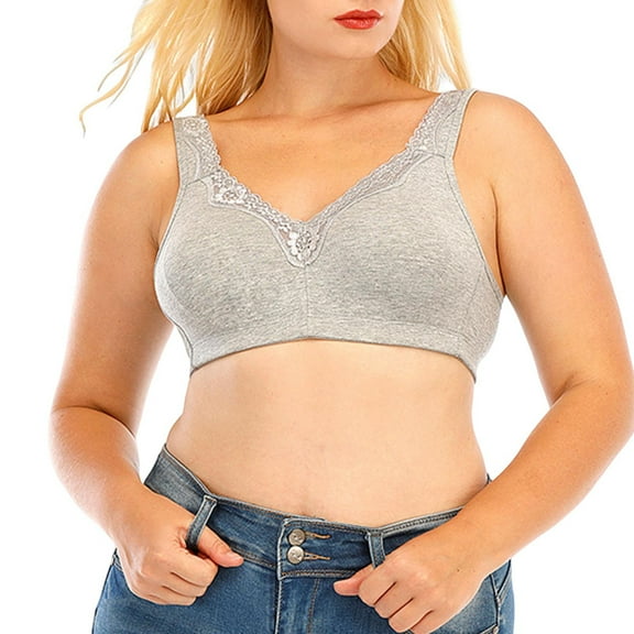 HEVIRGO Women Bra Full Coverage Good Support Push-up Elastic Lace Bra Adjustable Shoulder Straps Back Closure Lady Underwear