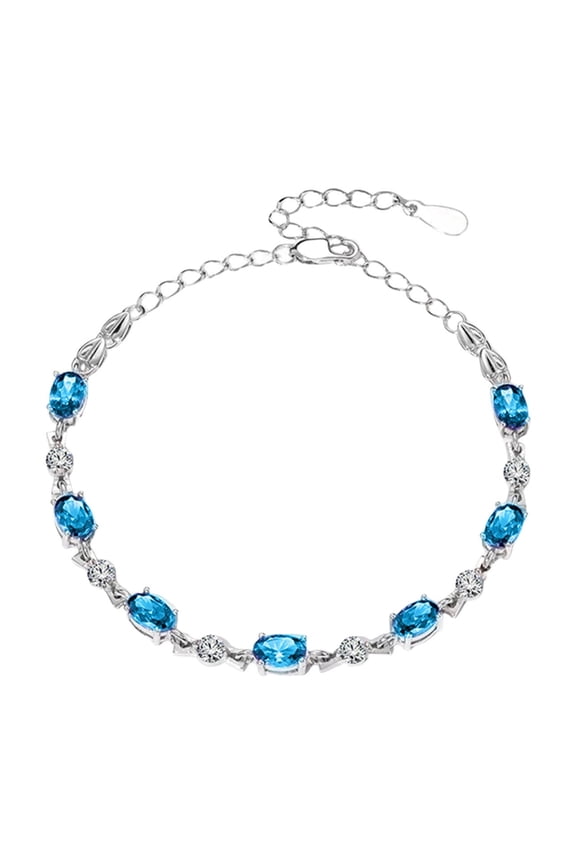 Women Bracelet Purple Faux Crystal Adjustable Size Length Copper Wrist Jewelry Gift for Birthday Anniversary Special Occasion