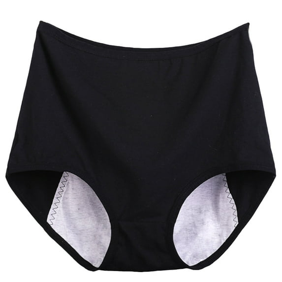 HEVIRGO Women Casual High Waist Menstrual Period Leak Proof Underwear Cotton Briefs,Black XXXXXL