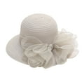 thumbnail image 1 of HEVIRGO Women Church Cap Bow Wide Brim Summer Foldable Bowknot Hat for Party Gray Organza, 1 of 7