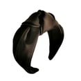 thumbnail image 1 of HEVIRGO Women Headband Solid Color Knotted Sweet Wide Edge Fabric Wrap Hair Hoop Headwear Black Fabric, 1 of 7