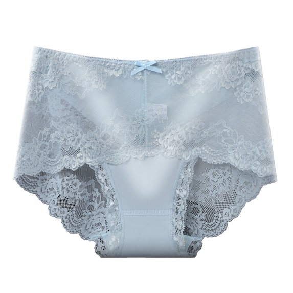 HEVIRGO Women Panties Mid Waist Lace Hollow Out Good Breathability Butt-lifted Underpants Moisture-wicking Briefs for Sport Work