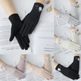 thumbnail image 1 of HEVIRGO Women Rabbit Ear Dotted Thin Cotton Anti UV Slip Driving Gloves, 1 of 10