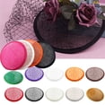 thumbnail image 1 of HEVIRGO Women Sinamay Cocktail Hat Fascinator Round Base Millinery DIY Craft Accessory,2Pcs Orange, 1 of 9