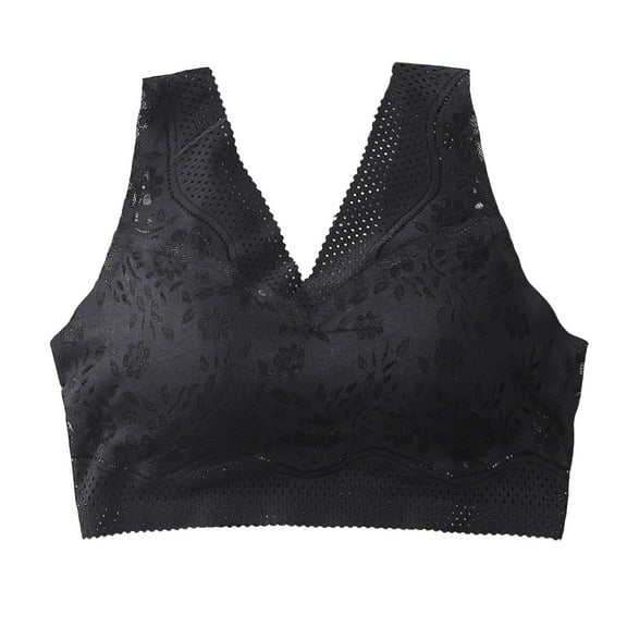 HEVIRGO Women Wireless Push Up Bra Anti-Sagging Seamless Bra with Lift And Support Senior Women Full Coverage Bra