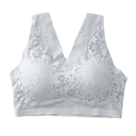 HEVIRGO Women Wireless Push Up Bra Anti-Sagging Seamless Bra with Lift And Support Senior Women Full Coverage Bra