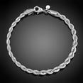 thumbnail image 1 of HEVIRGO Women's Silver Twist Bangle Cuff Charm Bracelet Clasp Party Jewelry, 1 of 7