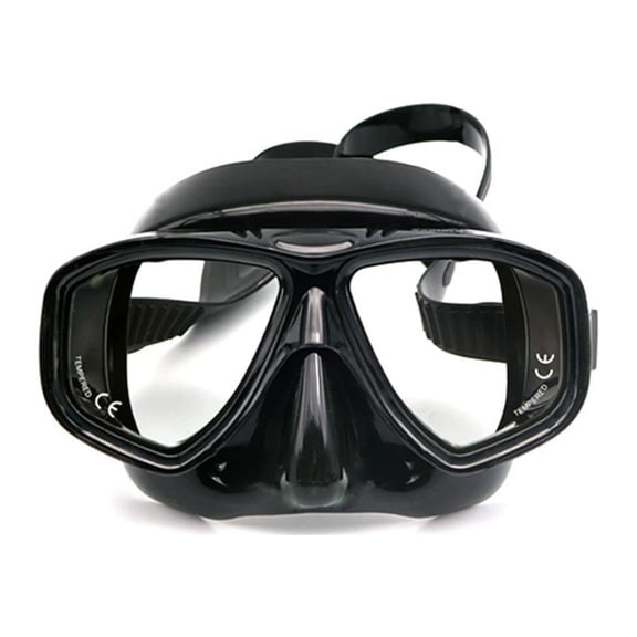 HEVRJEWJD Advanced Fog Diving Glasses Cover for Snorkeling And Swimming with Wide Angle Tempered Glass Lens Fog Dive Black One Size