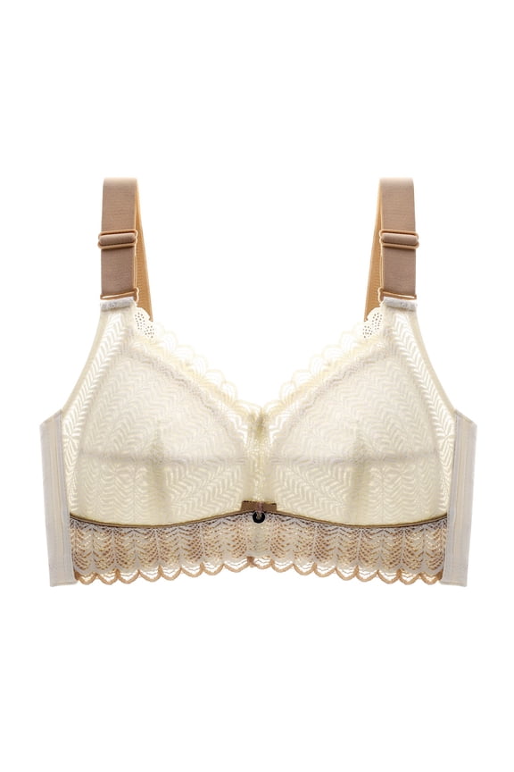 Bras for Women No Underwire Unpadded Full Coverage Bras for Women Bra Wireless Bra Beige 34B