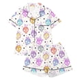 thumbnail image 1 of HEVRJEWJD Girls Halloween Pajamas Cute Pumpkin Ghost Print Short Sleeve Shirt Elastic Pants 2 Piece Pajama Set Kids Nightwear White14 1-2 Years, 1 of 5