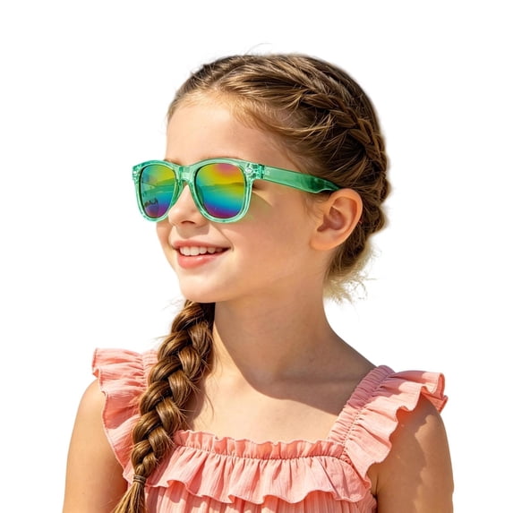 HEVRJEWJD Glasses for Kids Baby Milin Sun Glasses Safe Polycarbonate Lightweight Frame Design for Leisure Use Mint Green 3-8 Years