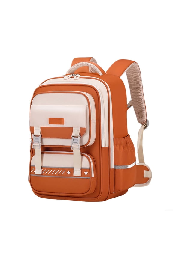 Kids Backpack Bag Lightweight Large Capacity Compartment Bookbag for Students Travel Daypack Orange M