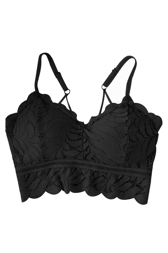 Lace Bandeau Bras with Strap Sunflower Wrapped Bralettes Deep V Neck Padded Sports Bra Bralette for Women Black One Size