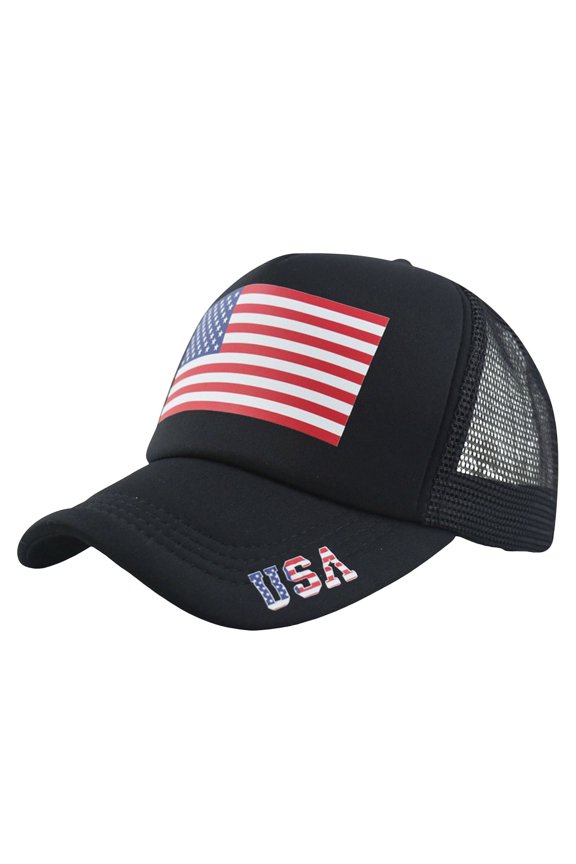 Unisex National Baseball Cap For Outdoor Sun And Group Activities Ventilated Mesh Design Breathable Casual Adjustable Classic Black One Size