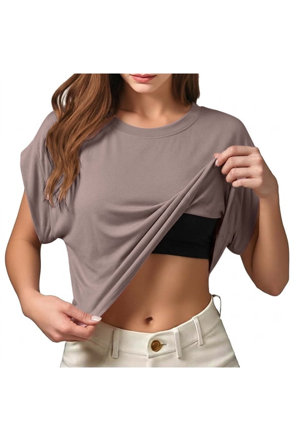 Women Built-in Bra Tank Tops Sleeveless Casual Shirts Racerback Ribbed Fitted Tank Tops Khaki L
