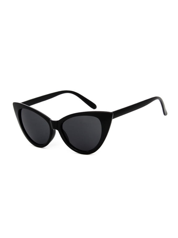 Womens Classic Gothic Mod Cat Eye Sunglasses Cycling Sports Eyewear Outdoor Riding Shades for Driving Travel Carnival Party and Beach Outings Black 13.5