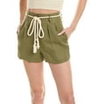 thumbnail image 1 of HEVRON womens  Elyse Linen Short, 8, Green, 1 of 3
