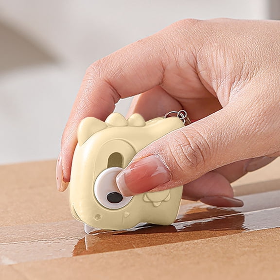 HEWANG 3-in-1 Dinosaur Box Cutter with Auto-Retracting Ceramic Mini Retractable Utility Knife with & Lanyard Hole, Lightweight Safe Letter Opener for Packages, Tape, Paper (1PCS White)
