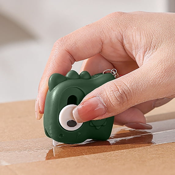 HEWANG 3-in-1 Dinosaur Box Cutter with Auto-Retracting Ceramic Mini Retractable Utility Knife with & Lanyard Hole, Lightweight Safe Letter Opener for Packages, Tape, Paper (1PCS Green)