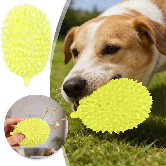 HEWANG Durian Shape Chew Petlori Dog Toy - Chomp Dog Toy & Linen Companions,Squeaky Dog Chew Toys, Textured Linen Weave That Turns Frantic Chewing into Focused Calm (Chomp,Sloth,Beige)