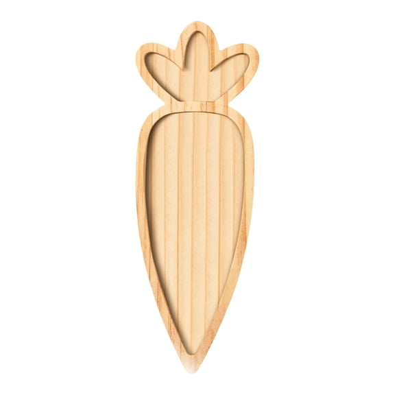 HEWANG Easter Bunny Carrot Shaped Wooden Serving Tray For Cheese Fruits Charcuterie Board Decorative Tableware Platter