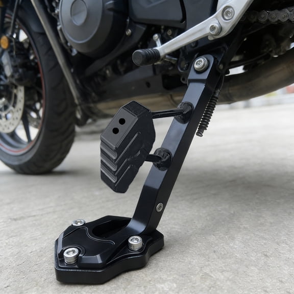 HEWANG Motorcycle Kickstand, Pad Prevents Tipping on Soft Ground, Accessories Motorcycle Gifts Kickstand Support, Kick Stand Puck, Coaster Plate for Harley Davidson, Touring & Sport Bikes (Black)