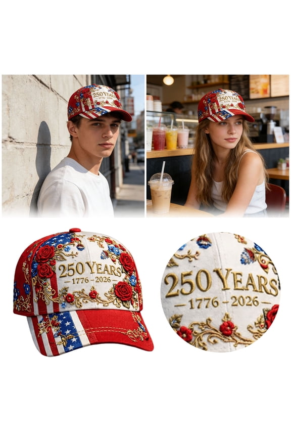 Us Vintage Country Style 250Th Anniversary Hat American Flag Floral Baseball Cap