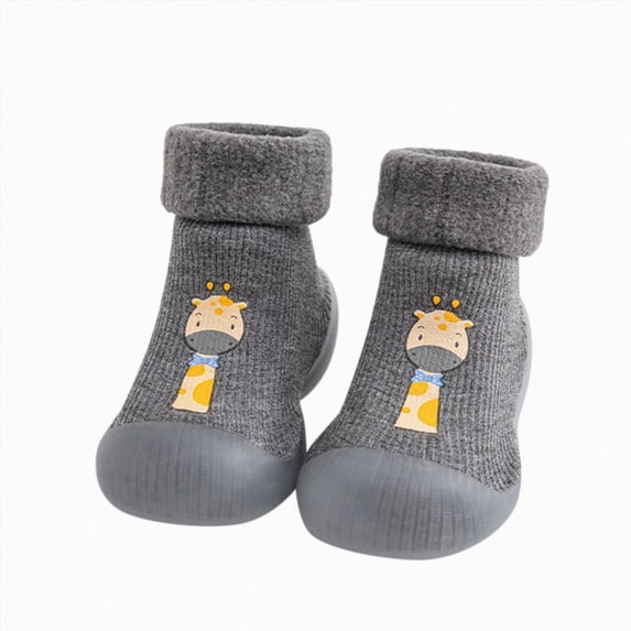 HEWUQI Baby Infant Sock Shoes Toddler Boys Girls Walking Sneakers Non Slip Soft Rubber Sole Lightweight1st Birthday Gifts Gray Size 5.5 Infant