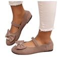 thumbnail image 1 of HEWUQI Bowknot Mary Jane Flats for Women Elatic Strap Soft Sole Ballet Slip on Wide Arch Support Commute Comfortable Dressy Shoes Gray Size 9, 1 of 5