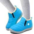 thumbnail image 1 of HEWUQI Children Quilted Winter Boots Fleece Lined Elastic Soft Sole Pull on Booties for Cold Weather Outdoor Play Blue Size 12.5 Little Kid, 1 of 4