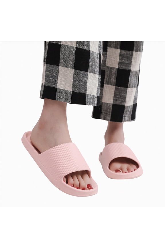 Couples Women Slippers Home Non Slip Breathable Soft Sole Sandals Simple Classic Shower Room Slides Fashion Home Comfortable Flat Shoes Red Size 8